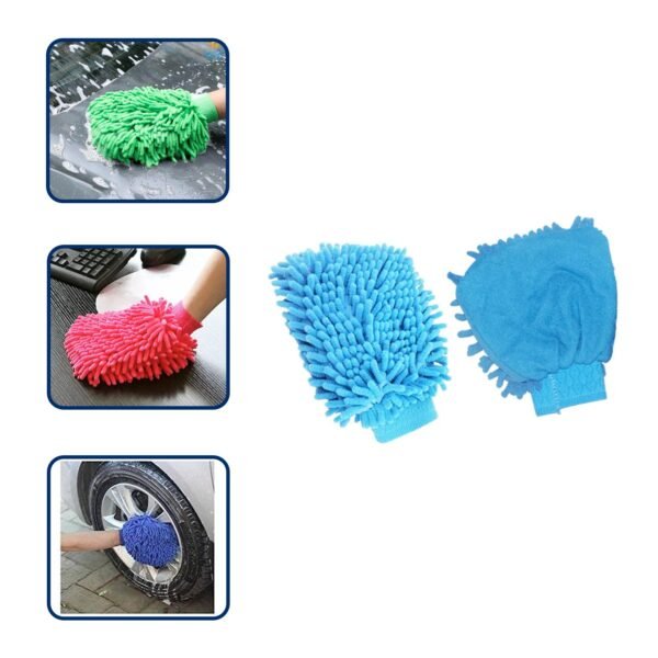 Microfiber Wash and Dust Chenille Mitt Cleaning Gloves
