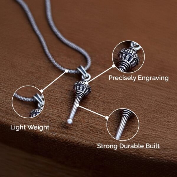 h.gada4_.jpg Lord Hanuman Gada Pendant With Chain (1 Pc)