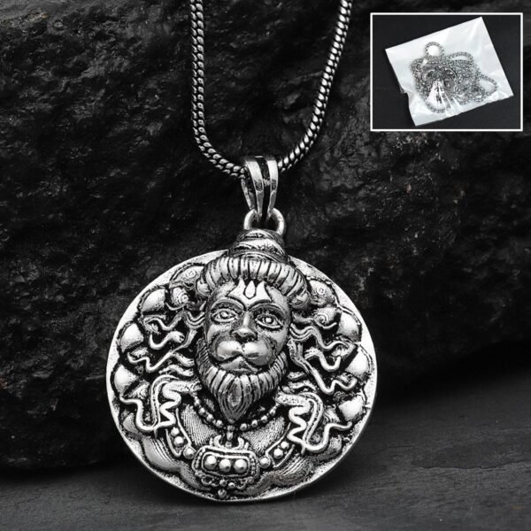 h.pandal1.jpg Hanuman faceLocket With Chain, Pendant Necklace Chain (1 Pc)