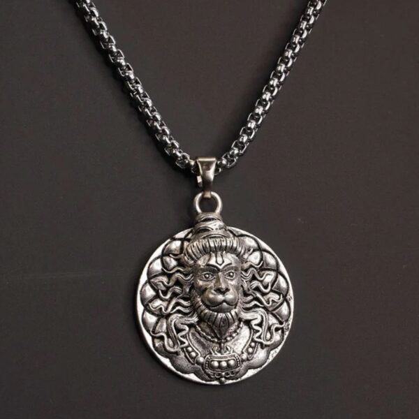 h.pandal2.jpg Hanuman faceLocket With Chain, Pendant Necklace Chain (1 Pc)