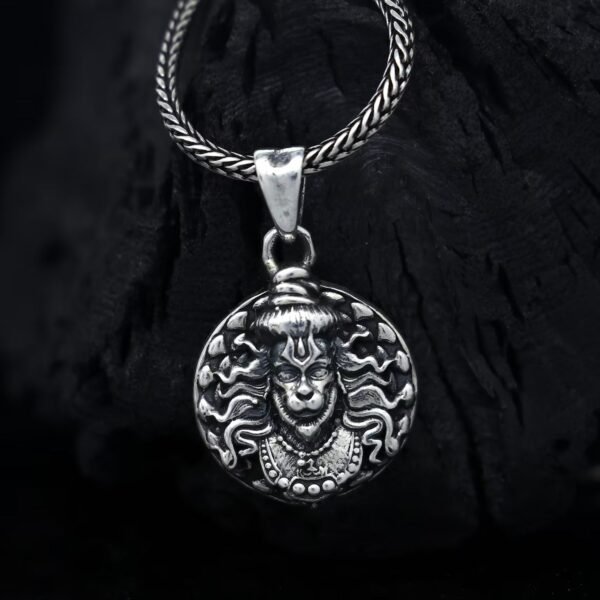 h.pandal5.jpg Hanuman faceLocket With Chain, Pendant Necklace Chain (1 Pc)