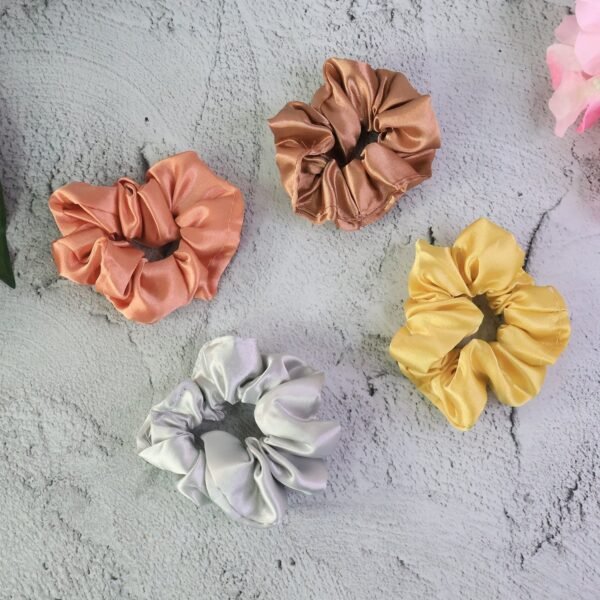 Premium Satin Hair Scrunchies / Elastic Hair Ties for Women & Girls (12 Pc)