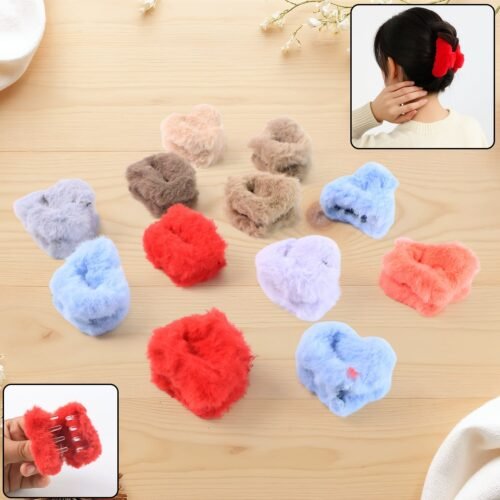 Small Hair Claw Clips, Plastic Fluffy Hair Claw Hair, Hair accessories (12 Pcs Set)