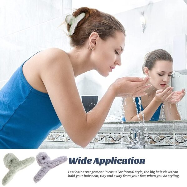 Premium Soft Fur Coated Hair Clutcher Clip Set (12 Pc)