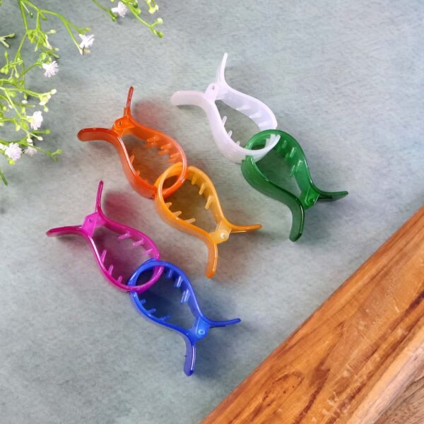 Mini Hair Claw Clips for Girls – 6 Pc Colorful Small Hair Clamps