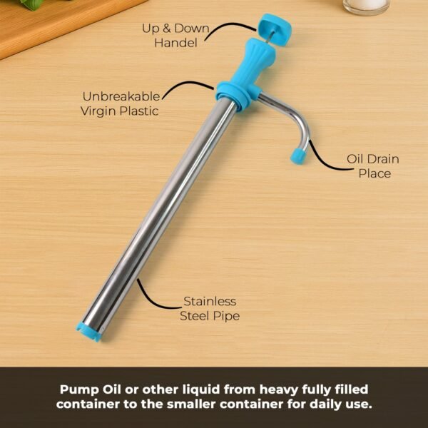 hand-press-oil-pump-03.jpg Supermom Manual Stainless Steel Oil Pump Dispenser (1 Pc)