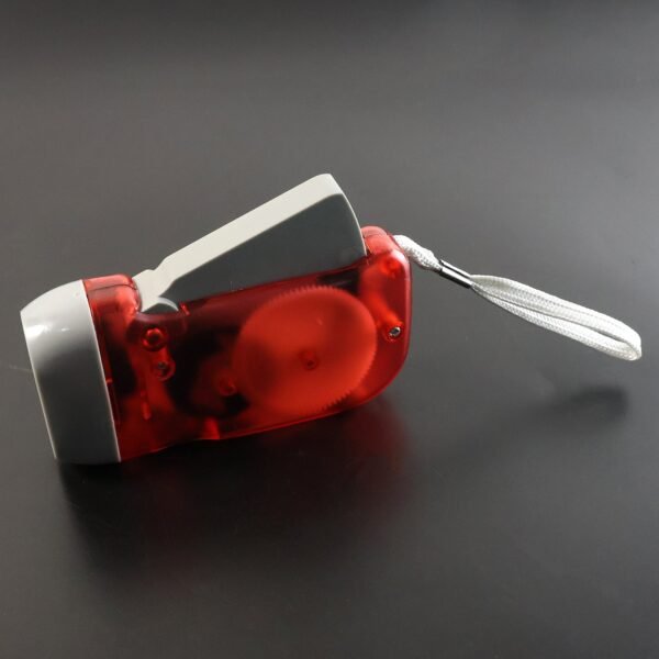 2-LED Hand Press Torch – Battery-Free Hand Crank Flashlight