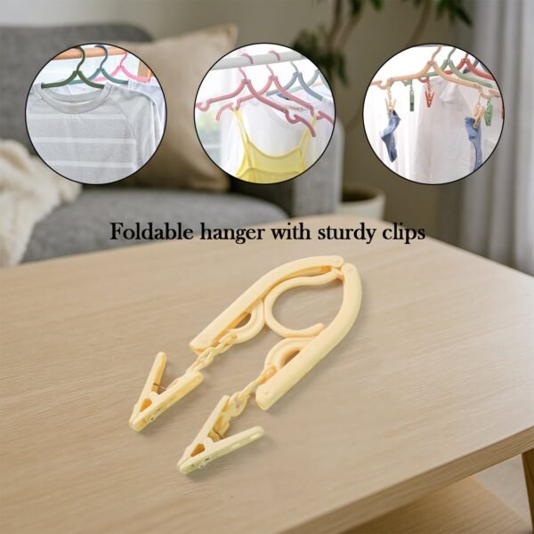 hanger-07.jpg Multipurpose Foldable Cloth Hanger with Dual Clips (1 Pc)