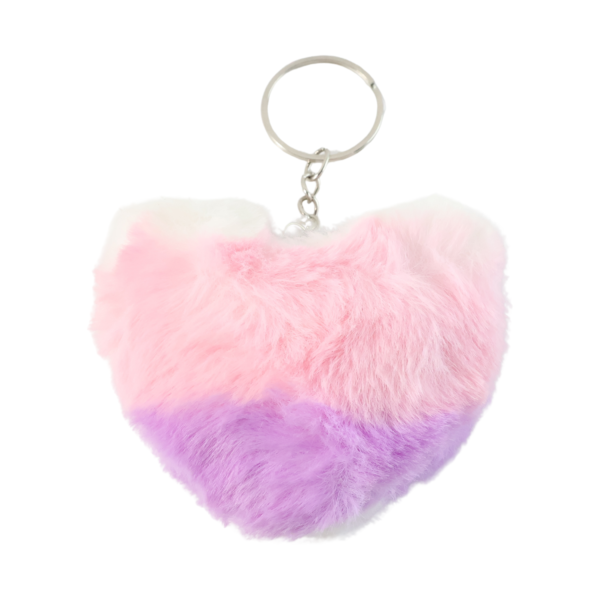 Soft Plush Cute Heart Keychain - 1 Pc