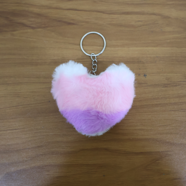 Soft Plush Cute Heart Keychain - 1 Pc