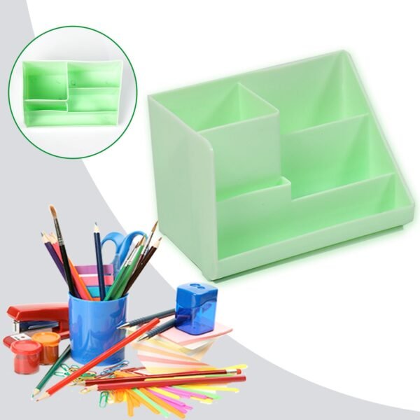 Stationery Holder Desk Organizer Space Saver Pen Stand Multi Compartments Holder