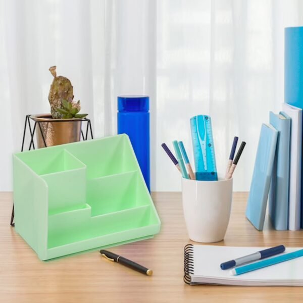 Stationery Holder Desk Organizer Space Saver Pen Stand Multi Compartments Holder