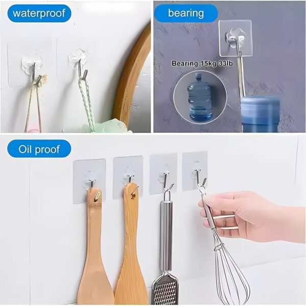 Self Adhesive Transparent Wall Hook (1 Pc)