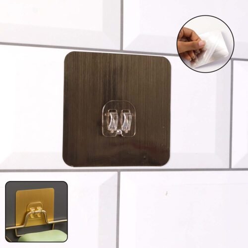 hook-WOSKU-01.jpg Self-Adhesive Heavy-Duty Plastic Wall Hook – 1 Pc (8x8 cm)