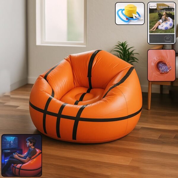 inflatablesofa-WOSKU-01.jpg Foldable Cartoon Style Sofa Chair Ball Chair for Adults Kids Size 110×85 cm