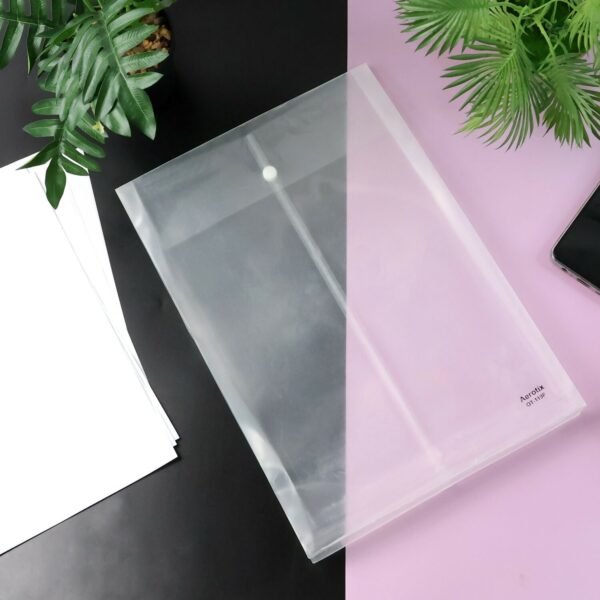 Mix Design Transparent Document Folder – A4 Size Clear File Protector (1 Pc)