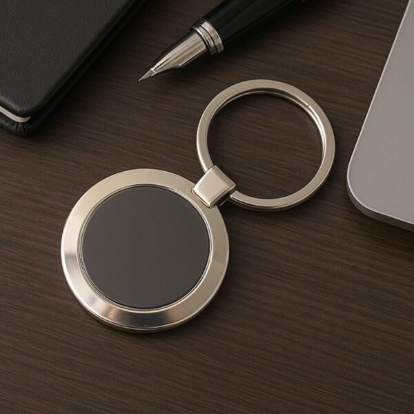 Premium Round Shape Metal Keychain (1 Pc)