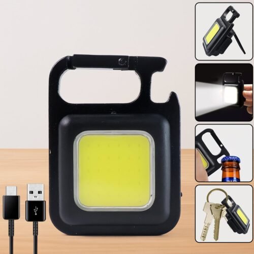 keychain-light-01.jpg Mini Rechargeable Keychain Flashlight - 4 Light Modes Folding Bracket & Magnetic Base