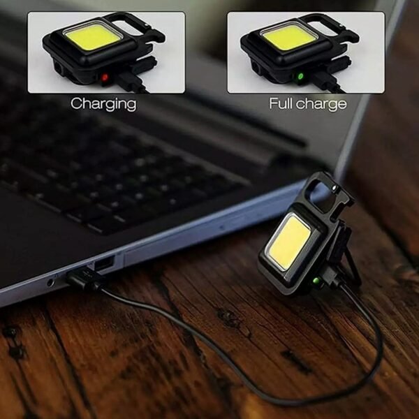 keychain-light-03.jpg Mini Rechargeable Keychain Flashlight - 4 Light Modes Folding Bracket & Magnetic Base