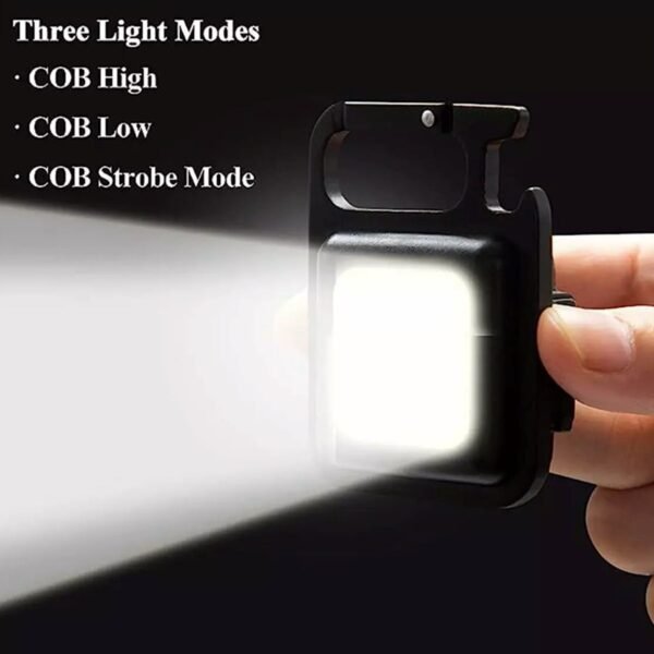 keychain-light-06.jpg Mini Rechargeable Keychain Flashlight - 4 Light Modes Folding Bracket & Magnetic Base