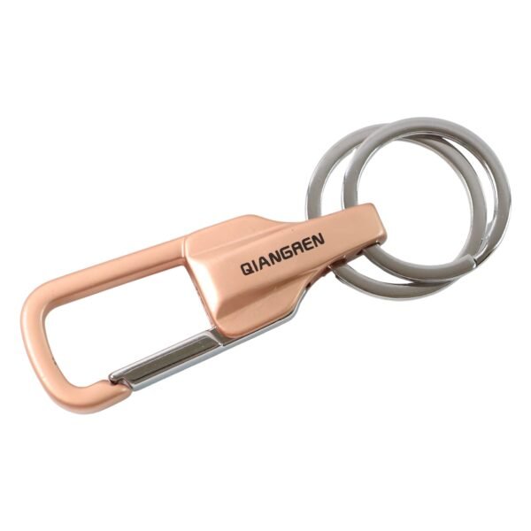 Premium Metal Keychain Carabiner Clip Hook with Dual Key Rings (1 Pc)