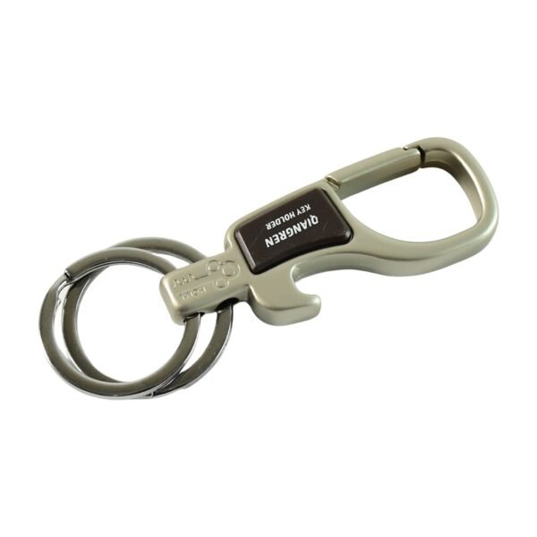 Premium Metal Keychain Carabiner Clip Hook with Dual Key Rings (1 Pc)