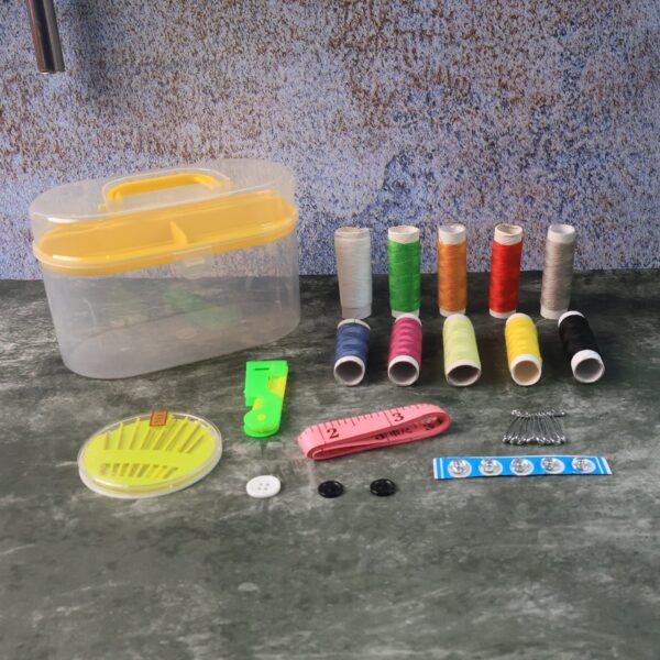 Double Layer Small & Portable Travel Sewing Kits Box Hand Work Sewing Box