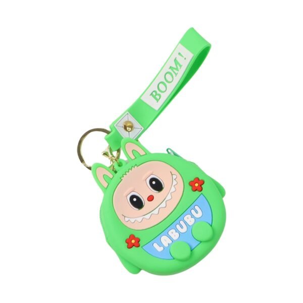 Cute Cartoon Character Coin Pouch with Keychain & Wrist Strap