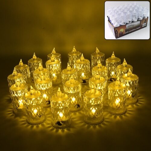 Flameless and Smokeless Decorative Candles LED Tea Light, Diwali (24 Pcs Set)