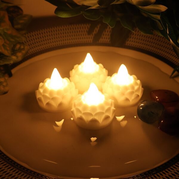 LED Floating Lotus Water Sensor Candles (12 Pc)