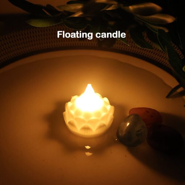 LED Floating Lotus Water Sensor Candles (12 Pc)