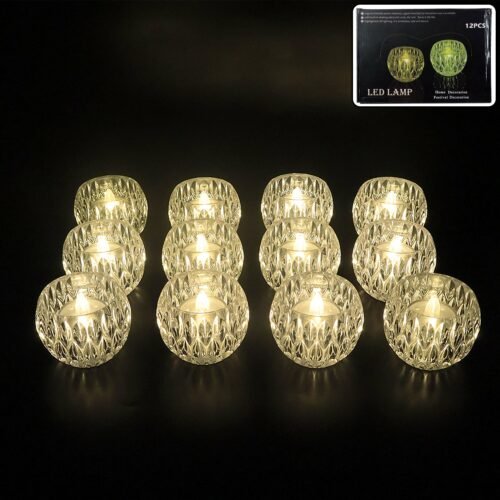 Set of 12 Crystal Style LED Decorative Lamps / Candle