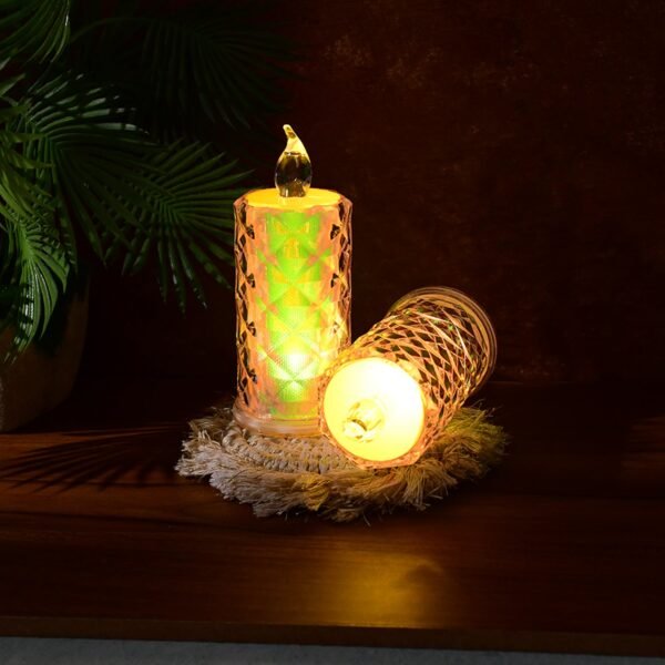 Decorative LED Candle Lights with Holographic Finish (2 Pc / Set)