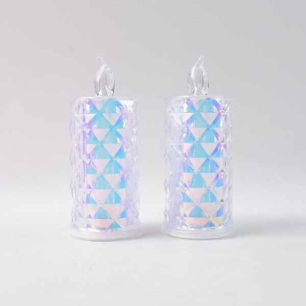 Decorative LED Candle Lights with Holographic Finish (2 Pc / Set)