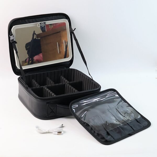 Black Premium LED Light Makeup Organizer Box (1 Pc)