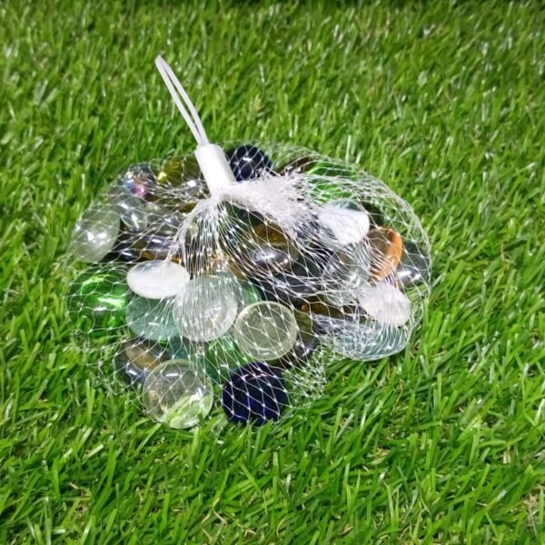 Glass Gem Stone, Flat Round Marbles Pebbles for Vase Fillers, Attractive pebbles for Aquarium Fish Tank.