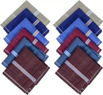 Men's King Size Formal Handkerchiefs for Office Use - Pack of 12