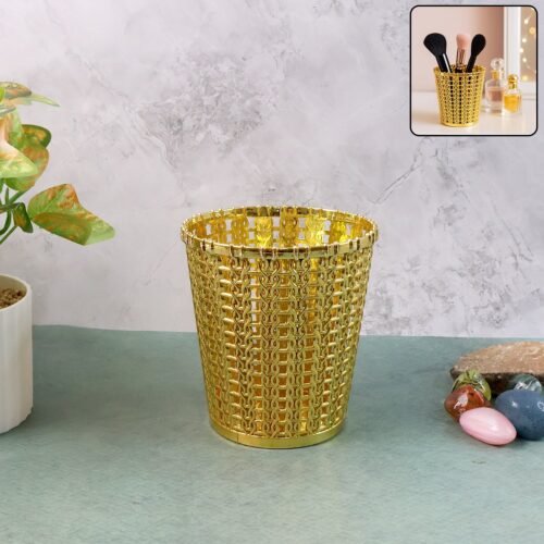 meshbasket-WOSKU-01.jpg Luxury Golden Decorative Makeup Brush Holder Organizer (1 Pc)