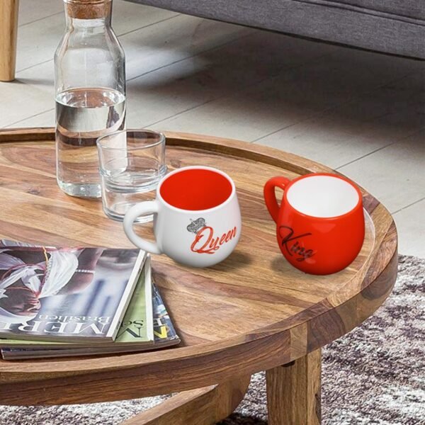 King & Queen Printed Couple Matching Coffee / Tea Plastic Coffee Mug (300ml Set of 2)