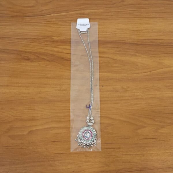 Antique Silver-Tone Oxidized Floral Mandala Pendant Necklace (1 Pc)