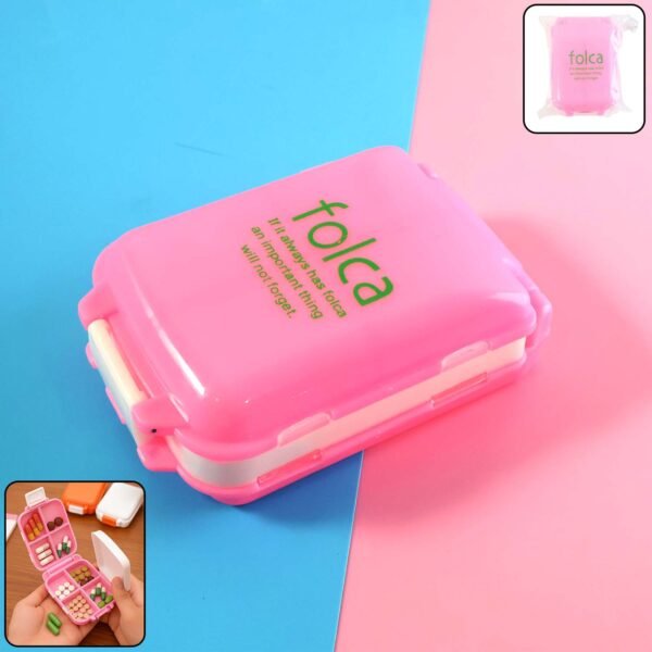 pillbox-WOSKU-01.jpg Portable Pink Dual-Sided Pill Organizer Box (1 Pc)