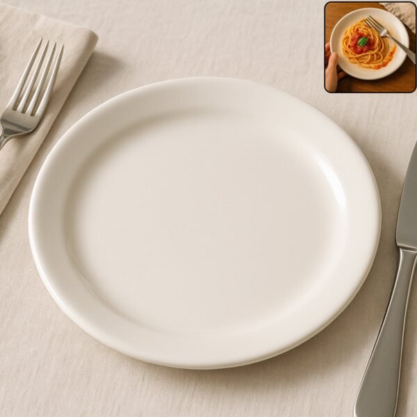 plate-01.jpg Plastic Round Dinner / Serving Plate – 23 cm (1 Pc)