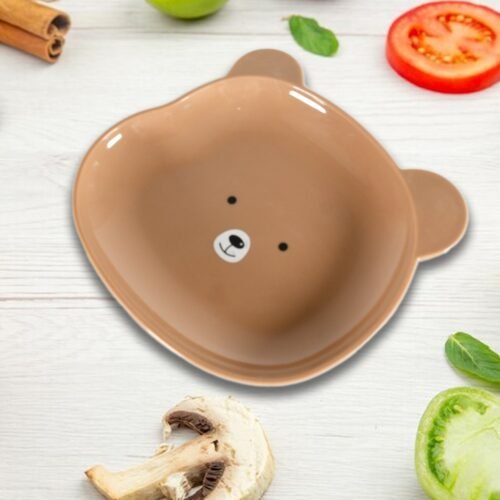 Durable Food Serving Plate, Bear Shaped Plate Cartoon Snack Plates  (1 Pc)