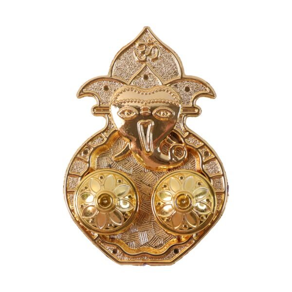 Traditional Golden Lord Ganesha Kumkum Dish  (1 Pc)