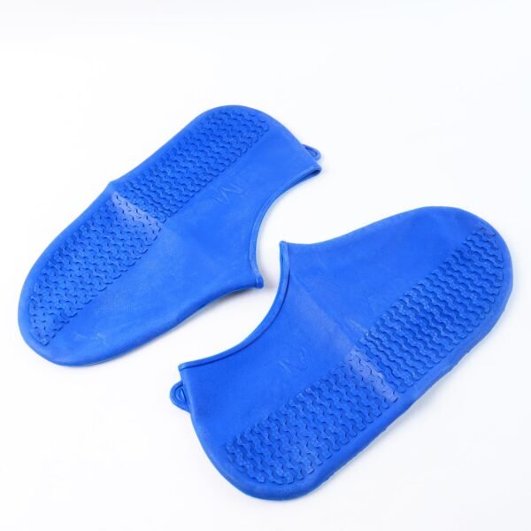 Blue Non-Slip Silicone Rain Anti skid Waterproof Fordable Boot Shoe Cover (1 Pair)