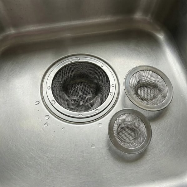 sinkstrainer-02.jpg Stainless Steel Sink Drain Strainer Set (3 Pc)