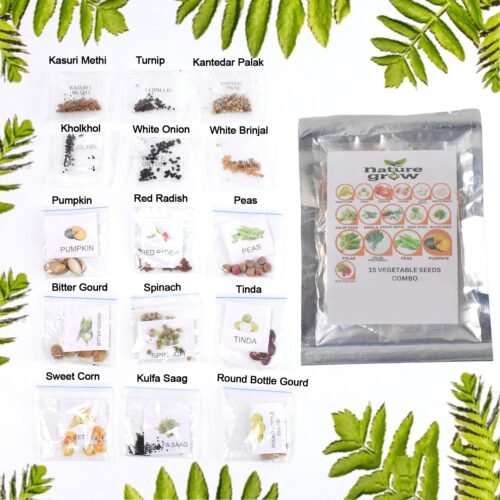 15 Varieties of Vegetable Seeds Combo (1 Pkt. / 15 Varieties)