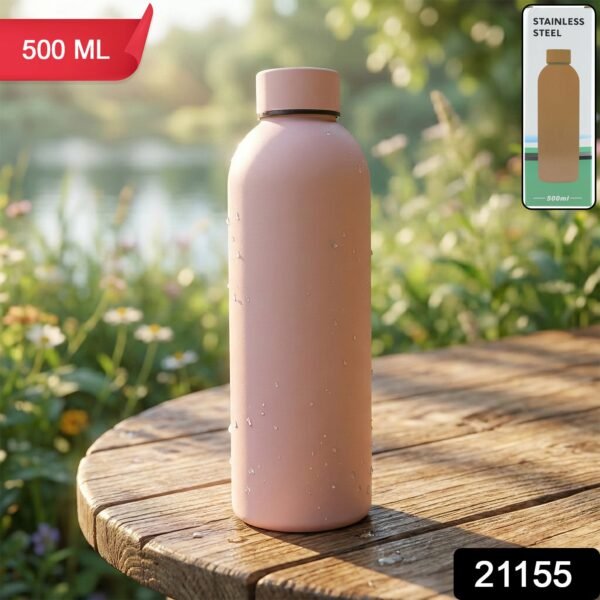 Stainless Steel Double Wall Vacuum-Insulated Drink Water (Pink / 500 ML Approx)