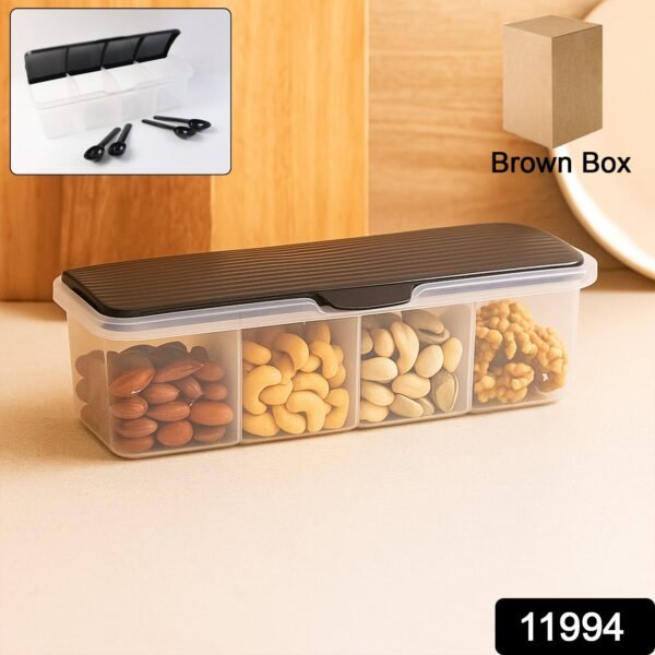 sku_03718dd8-4145-4067-b84b-191dc5f6d739.jpg Kitchen Multipurpose Air-tight 4 Sections Storage Containers / Masala Box (1 Set)