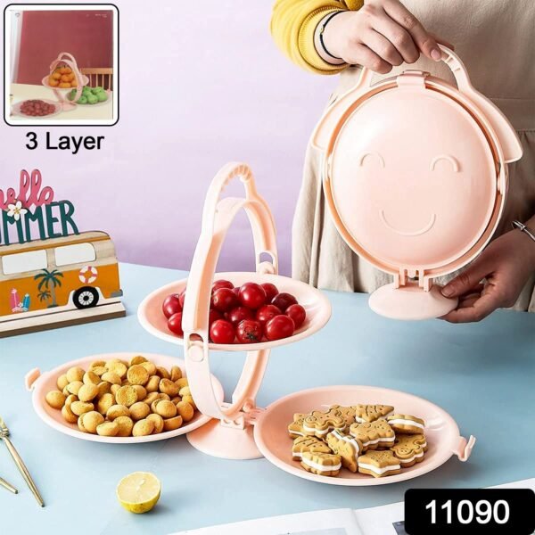 sku_15d6231d-a0ec-4431-a8c0-4014e3bc1334.jpg 3-Layer Foldable Multi-Purpose Snack, Fruit & Dessert Serving Stand (1 Pc)